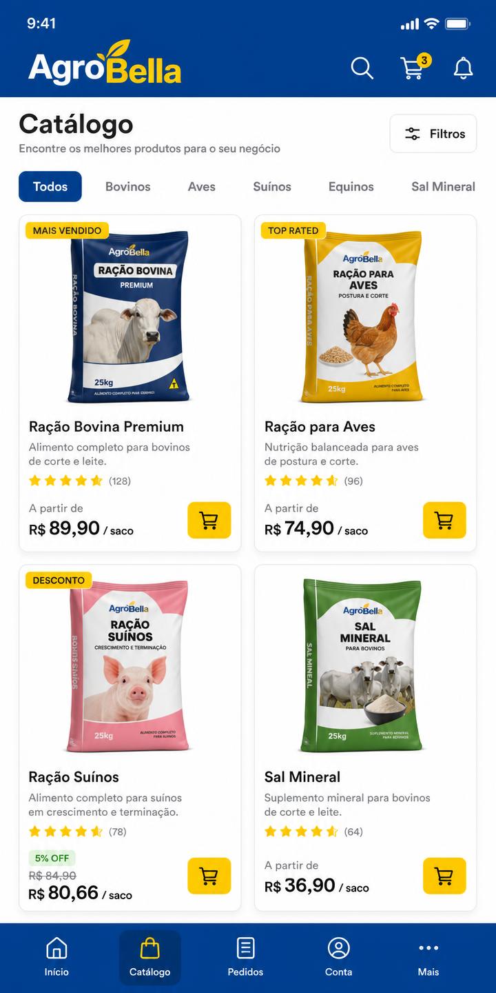 Tela 1 do aplicativo AgroBella